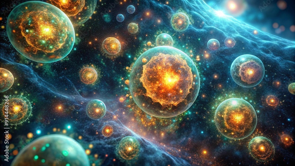 Canvas Prints ethereal amoebas: a symphony of phosphorescence generative ai