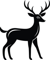 deer silhouette vector ,  silhouette  of a deer , deer vector 