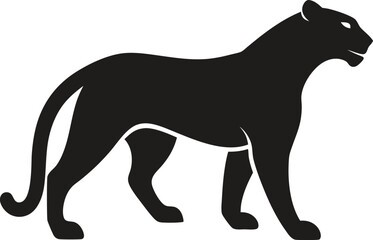 black silhouette of a jaguar,  jaguar silhouette.