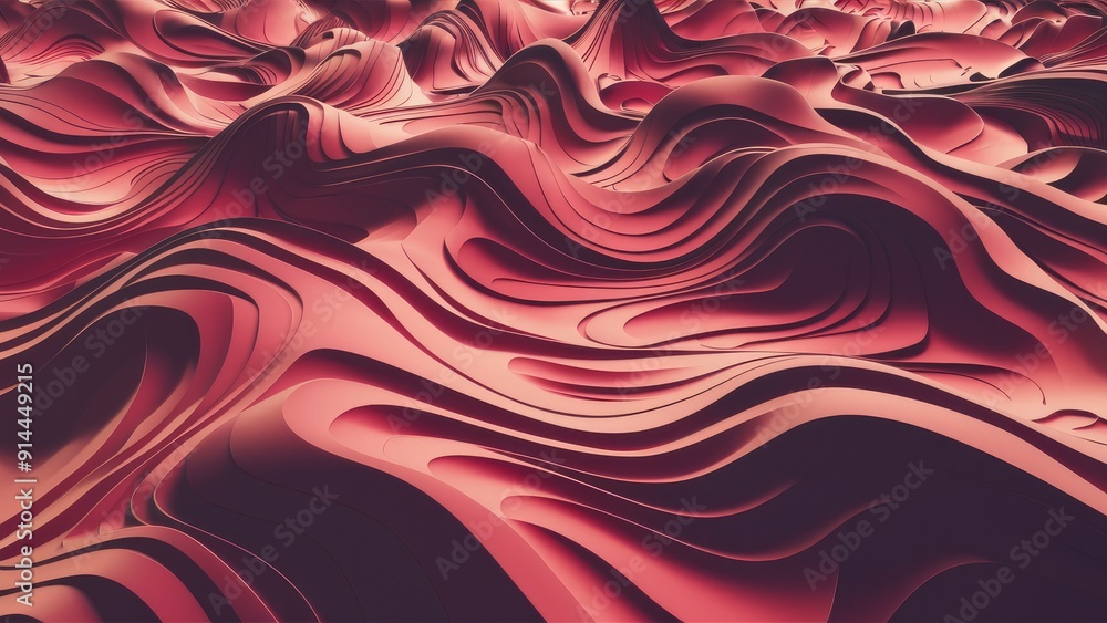 Poster abstract wavy surface with topographic patterns