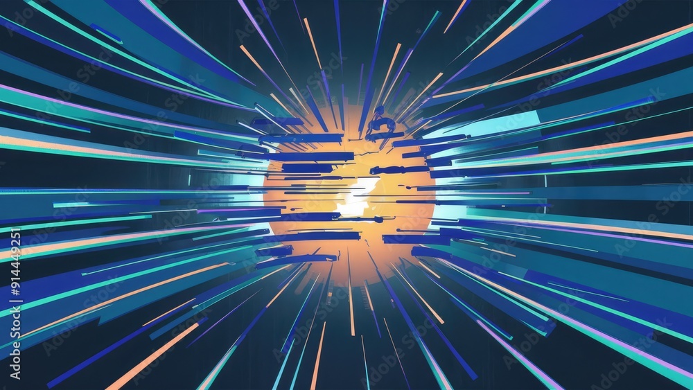 Poster abstract lofi video background with horizontal scan lines and glitch effects