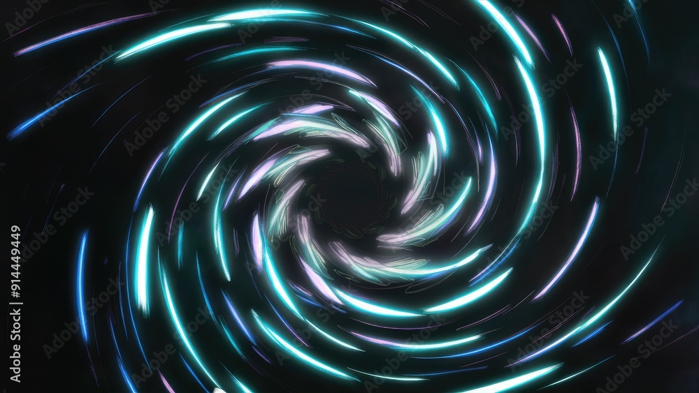 Poster dynamic abstract background featuring a vibrant neonglow spiral vortex colorful white swirl contrast