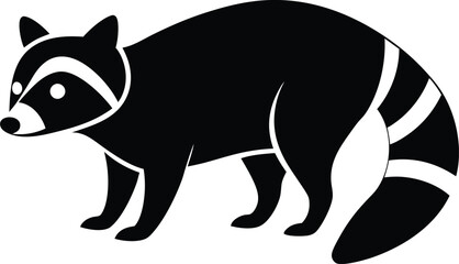 illustration of a raccoon  , raccoon silhouette © NBDESIGNER