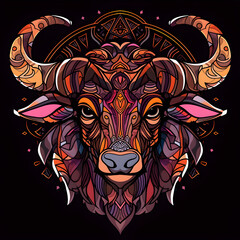 Minotaur art nouveau illustration