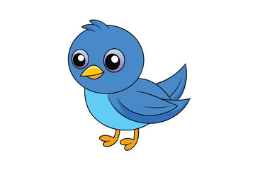 blue bird singing of vector art