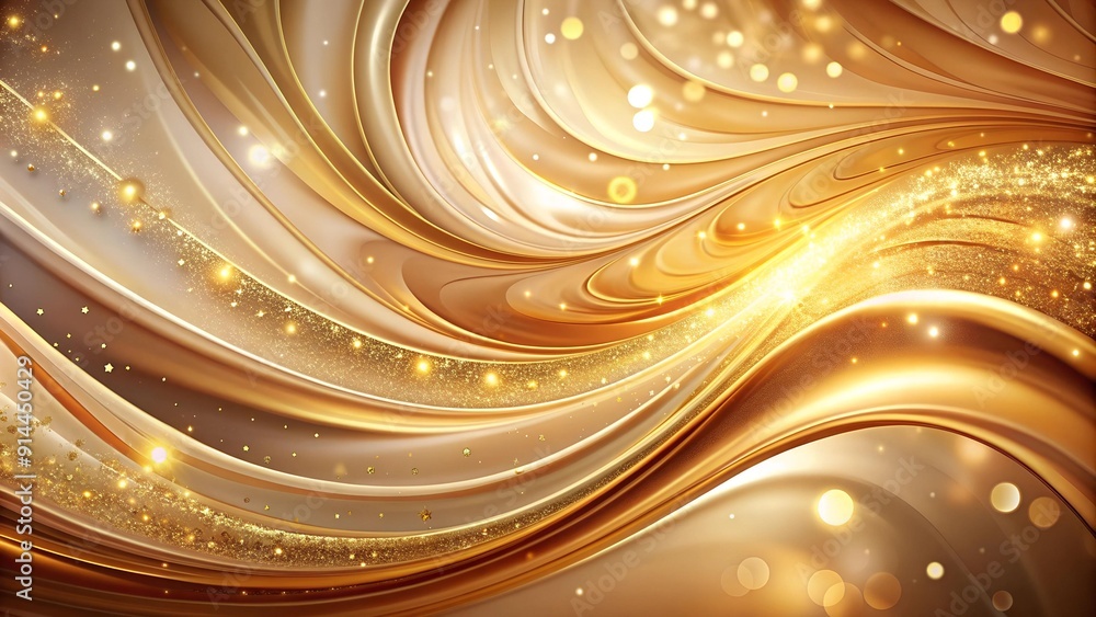 Aufkleber abstract swirl of shimmering gold and peach generative ai