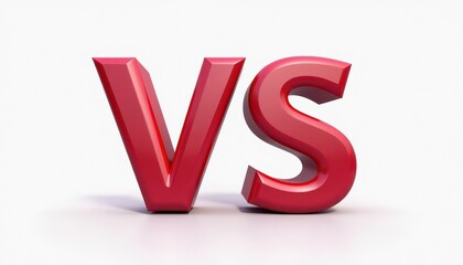 VS text lettering, 3D render VERSUS word typography design. Modern style, isolated banner template.