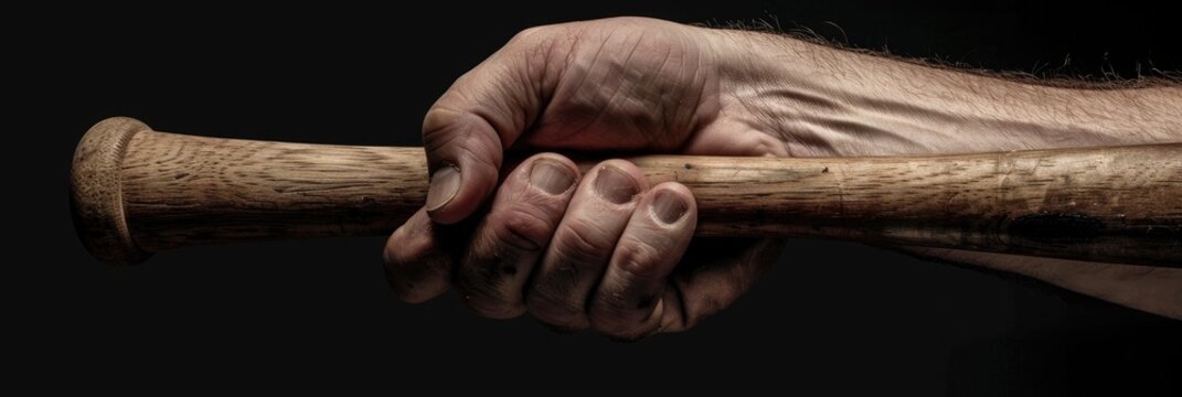 Baseball Bat Held in Hand