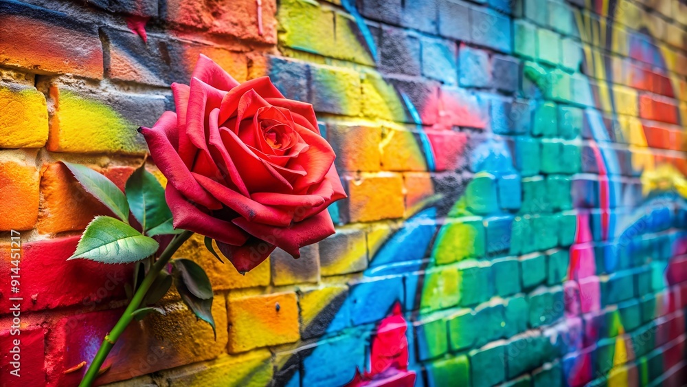 Poster urban bloom: a symphony of color and texture generative ai