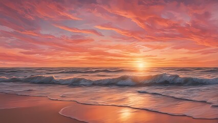 Pink Sky at the Ocean's Edge