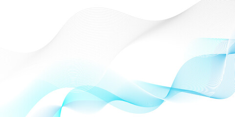 Fototapeta premium Abstract blue blend digital wave lines and technology transparent background. Minimal carve wavy white and blue flowing wave lines and glowing moving lines. Futuristic sound wave lines background.