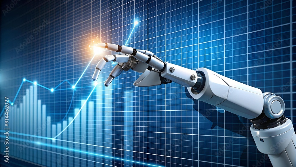 Poster the analytical hand of ai: a robot arm navigating data landscapes generative ai