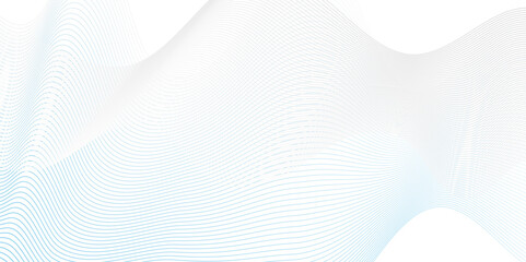 Naklejka premium Abstract white blend digital wave lines and technology transparent background. Minimal carve wavy white and gray flowing wave lines and glowing moving lines. Futuristic sound wave lines background.
