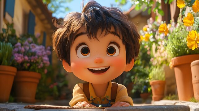 Heartwarming French Family Day with animated characters enjoying a picnic outdoor games and family activities