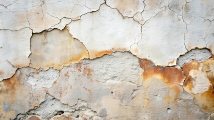 Weathered Concrete Wall with Cracks and Flakes  Generative AI