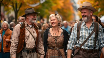Fototapeta premium Parade on occasion of Octoberfest - world's largest folk festival, held annually in Munich, Bavaria, Germany