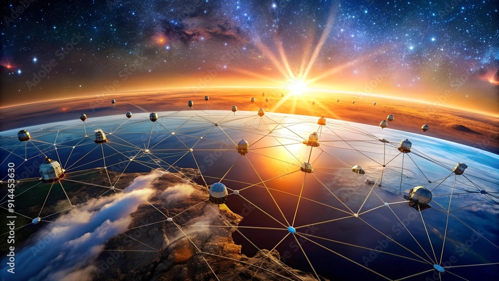 Poster cosmic tapestry: the interwoven threads of technology and nature generative ai