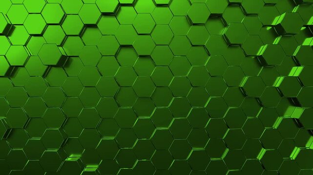 Green hexagon abstract animation background
