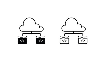 Cloud Connected Websites icon design with white background stock illustration