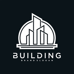 Naklejka premium Creative building logo design construction. Premium Vector