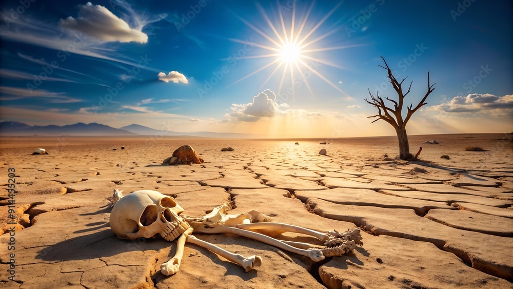 Poster sun-bleached bones of the desert generative ai