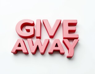 Giveaway 3D Typography: Charity and Donation Concept