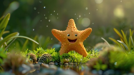 cute adorable 3d cartoon starfish