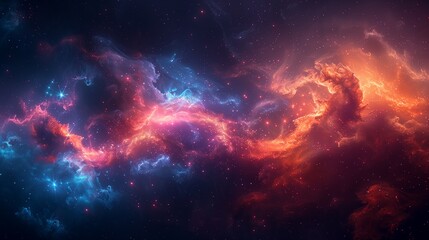 Fototapeta premium Colorful space galaxy cloud nebula. Stary night cosmos. Universe science astronomy. generative ai, gas