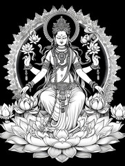 Fototapeta premium Om Hinduism art nouveau illustration