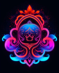 Om Hinduism art nouveau illustration