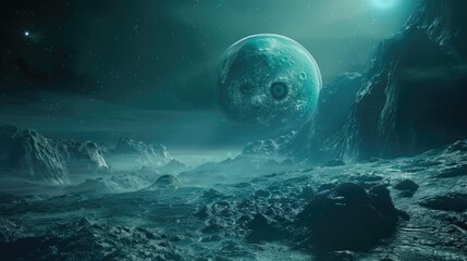Ethereal Alien Planet Landscape with Surreal Terrain