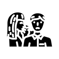 hearsay evidence crime glyph icon vector. hearsay evidence crime sign. isolated symbol illustration