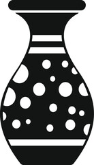 Simple icon of a vase featuring a pattern of white spots, suitable for various design projects