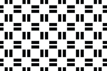 Seamless Geometric Pattern with Black Rectangles on White Background