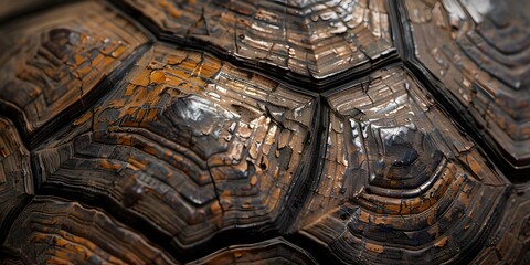 Macro View of Turtle Shell Patterns and Details