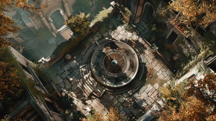 Top-Down Aerial Shot Looking Down at First-Person Game Screenshot