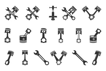 Piston Auto Car Logo SVG, Garage Repair, Car Repair, Piston Silhouette,