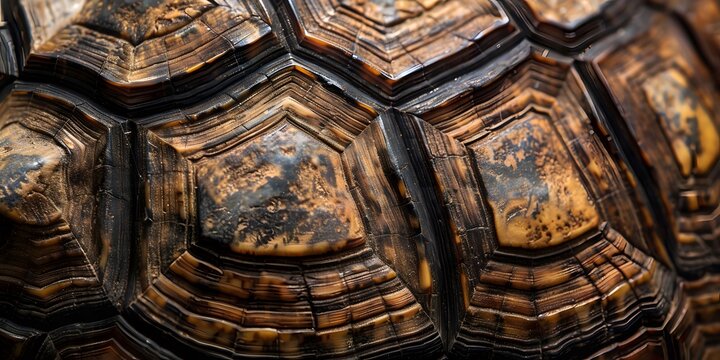 Close-Up Macro of Turtle Shell Unique Texture