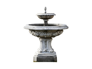 Antique fountain isolated on transparent or white background