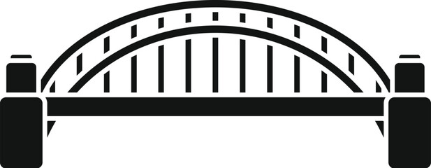Sydney harbour bridge icon in black simple style isolated on white background