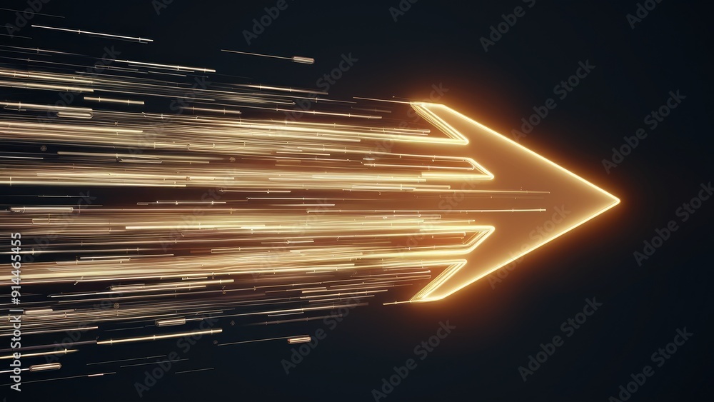 Poster dynamic highspeed motion arrow on dark background concept of energy and technology 3d rendering