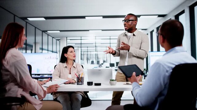 Company Inside Meeting In Office Boardroom