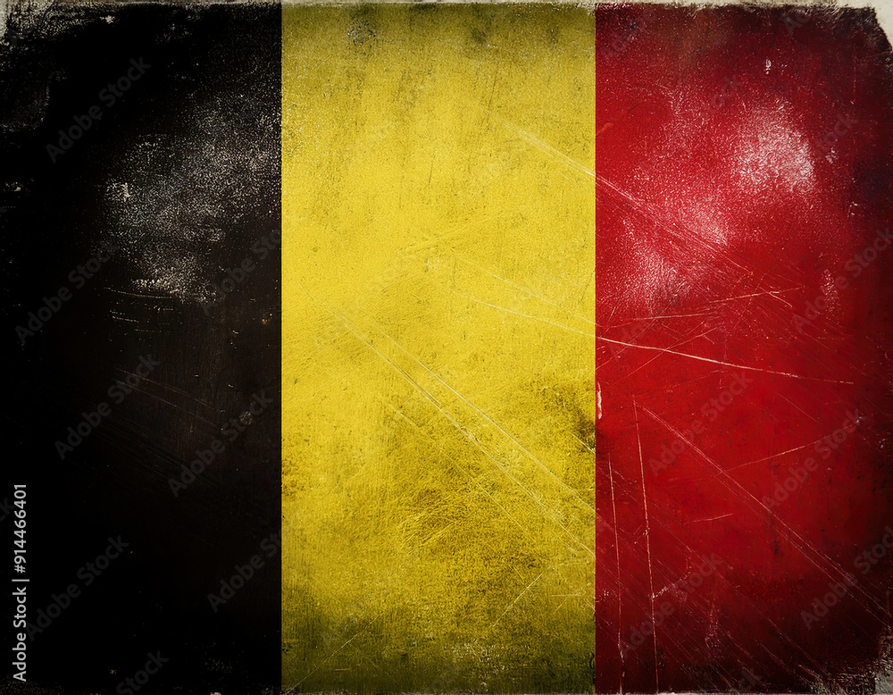 Wall mural distressed looking grunge belgium flag