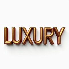 Luxury word 3D render lettering design background. Lux, quality, famous brand concept typography web banner illustration.