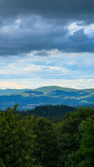 Fototapeta premium Karkonosze mountains. Mountains and clouds.Poland