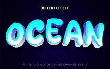 Ocean sea 3d editable text effect style