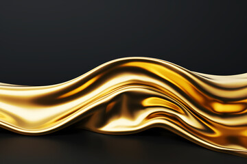 Liquid Gold Abstract: A captivating image of liquid gold flowing across a black background, evoking luxury, wealth, and sophistication.  