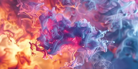 Colorful Abstract Chemistry Reaction, Dynamic and Eye-catching