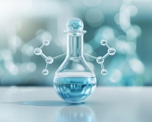 Closeup of a chemical compound in a pharmaceutical lab