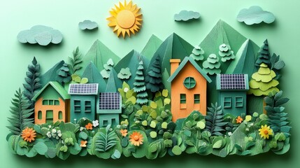 Fototapeta premium Business Ecosystem Created from Paper Art